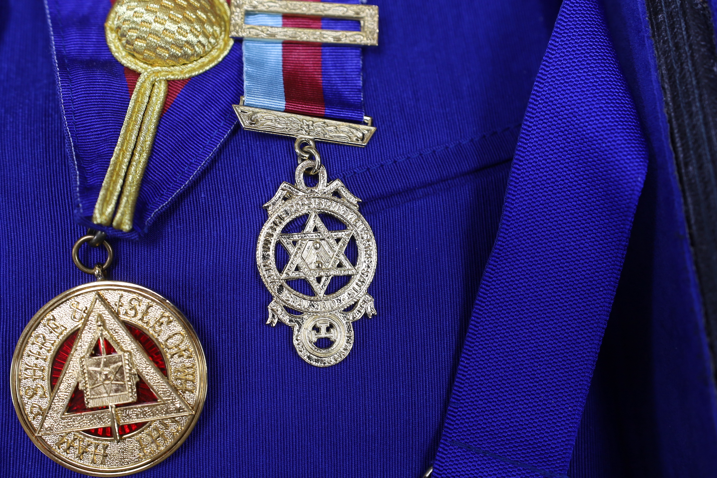 Three boxes of Masonic regalia